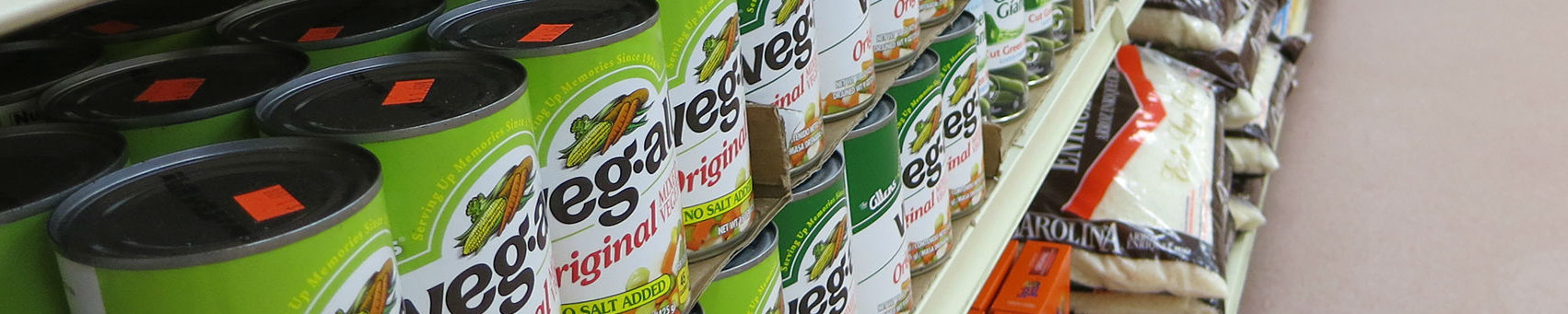 vegetables veggies cans rice aisle Menella's Marketplace